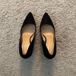 Express black pointed-toe wedges. Size 10